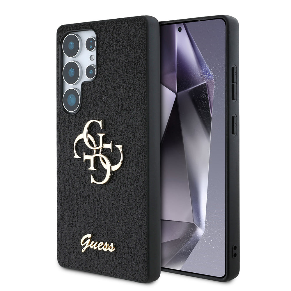 Galaxy S25 Ultra Kılıf Guess Orjinal Lisanslı 4G Büyük Metal Logolu Glitter Kılıf