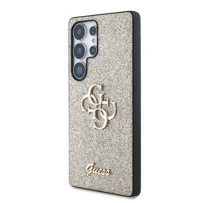 Galaxy S25 Ultra Kılıf Guess Orjinal Lisanslı 4G Büyük Metal Logolu Glitter Kılıf