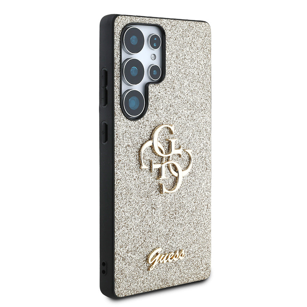 Galaxy S25 Ultra Kılıf Guess Orjinal Lisanslı 4G Büyük Metal Logolu Glitter Kılıf