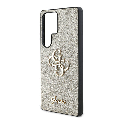 Galaxy S25 Ultra Kılıf Guess Orjinal Lisanslı 4G Büyük Metal Logolu Glitter Kılıf