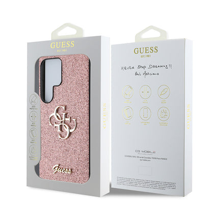 Galaxy S25 Ultra Kılıf Guess Orjinal Lisanslı 4G Büyük Metal Logolu Glitter Kılıf