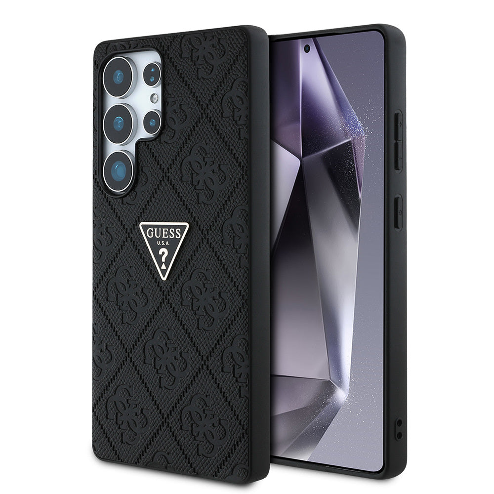 Galaxy S25 Ultra Kılıf Guess Orjinal Lisanslı 4G Desenli Sıcak Damgalı Üçgen Logolu Kılıf