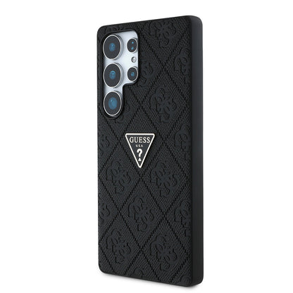 Galaxy S25 Ultra Kılıf Guess Orjinal Lisanslı 4G Desenli Sıcak Damgalı Üçgen Logolu Kılıf