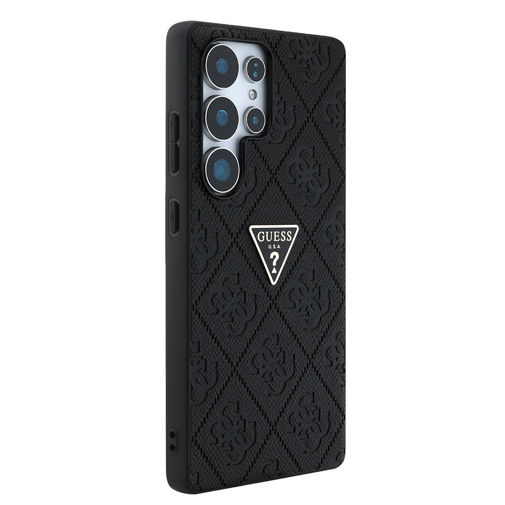 Galaxy S25 Ultra Kılıf Guess Orjinal Lisanslı 4G Desenli Sıcak Damgalı Üçgen Logolu Kılıf