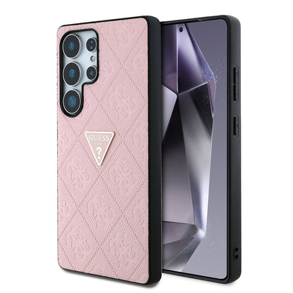 Galaxy S25 Ultra Kılıf Guess Orjinal Lisanslı 4G Desenli Sıcak Damgalı Üçgen Logolu Kılıf