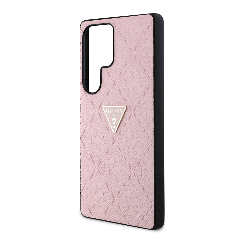 Galaxy S25 Ultra Kılıf Guess Orjinal Lisanslı 4G Desenli Sıcak Damgalı Üçgen Logolu Kılıf