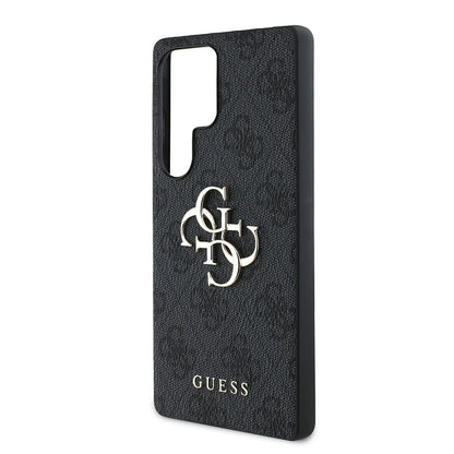 Galaxy S25 Ultra Kılıf Guess Orjinal Lisanslı PU Deri 4G Desenli Metal Büyük 4G ve Yazı Logolu Kılıf