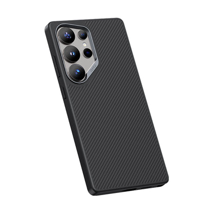 Galaxy S25 Ultra Kılıf Karbon Fiber M-safe Şarj Özellikli Benks Hybrid ArmorPro 600D Kevlar Kılıf