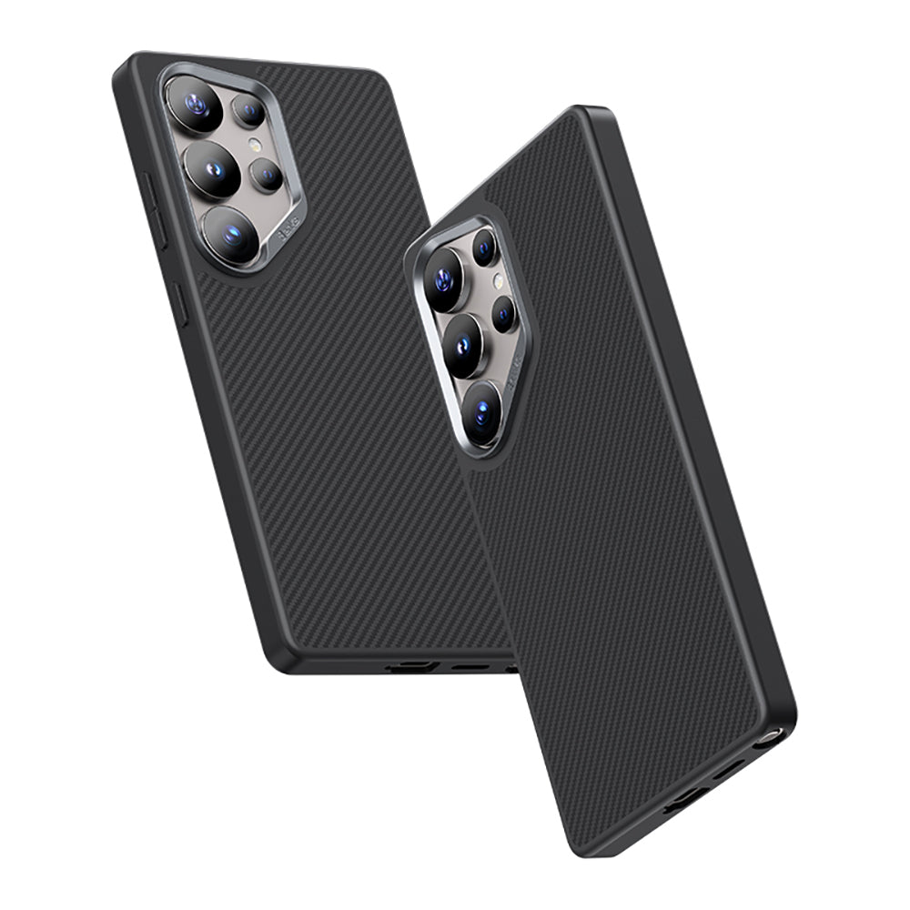 Galaxy S25 Ultra Kılıf Karbon Fiber M-safe Şarj Özellikli Benks Hybrid ArmorPro 600D Kevlar Kılıf