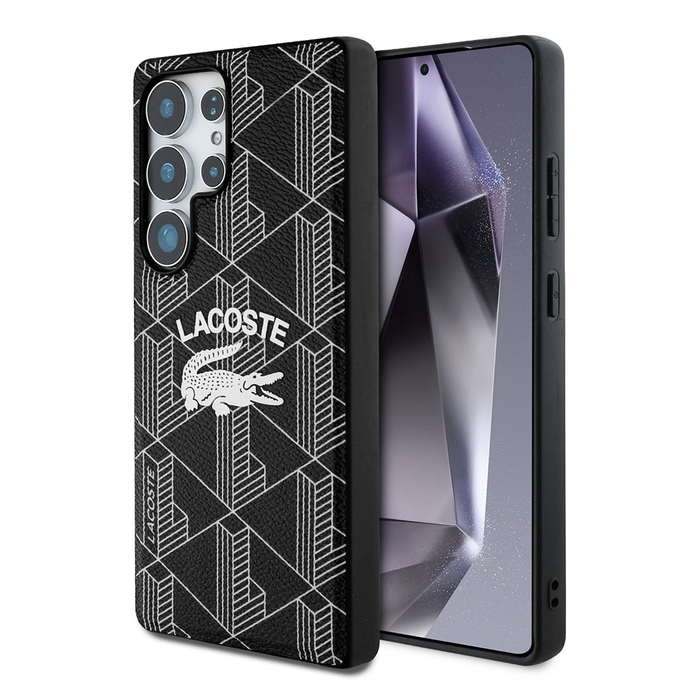Galaxy S25 Ultra Kılıf Lacoste Orjinal Lisanslı M-safe Şarj Özellikli Mono Vintage Logo Kılıf