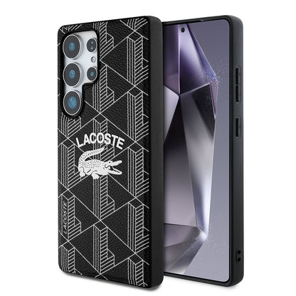 Galaxy S25 Ultra Kılıf Lacoste Orjinal Lisanslı M-safe Şarj Özellikli Mono Vintage Logo Kılıf