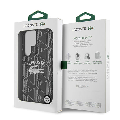 Galaxy S25 Ultra Kılıf Lacoste Orjinal Lisanslı M-safe Şarj Özellikli Mono Vintage Logo Kılıf