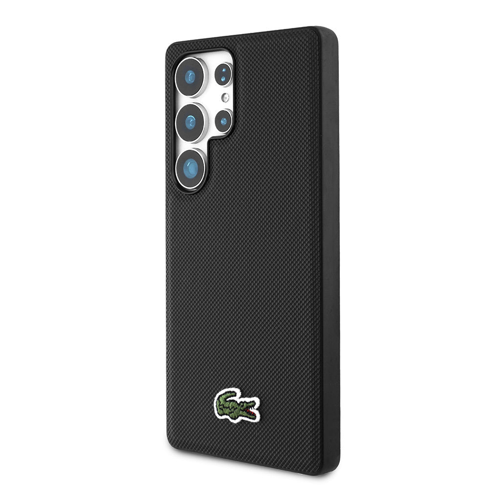 Galaxy S25 Ultra Kılıf Lacoste Orjinal Lisanslı PU Pike Desenli Arka Yüzey İkonik Timsah Dokuma Logolu Kılıf