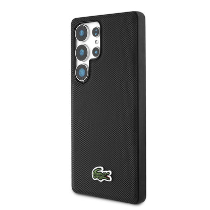 Galaxy S25 Ultra Kılıf Lacoste Orjinal Lisanslı PU Pike Desenli Arka Yüzey İkonik Timsah Dokuma Logolu Kılıf