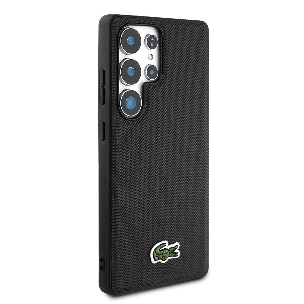 Galaxy S25 Ultra Kılıf Lacoste Orjinal Lisanslı PU Pike Desenli Arka Yüzey İkonik Timsah Dokuma Logolu Kılıf