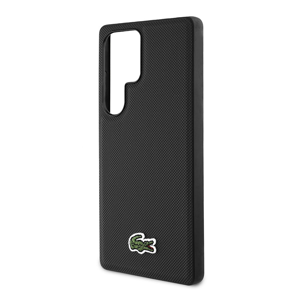 Galaxy S25 Ultra Kılıf Lacoste Orjinal Lisanslı PU Pike Desenli Arka Yüzey İkonik Timsah Dokuma Logolu Kılıf