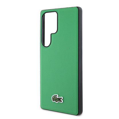 Galaxy S25 Ultra Kılıf Lacoste Orjinal Lisanslı PU Pike Desenli Arka Yüzey İkonik Timsah Dokuma Logolu Kılıf