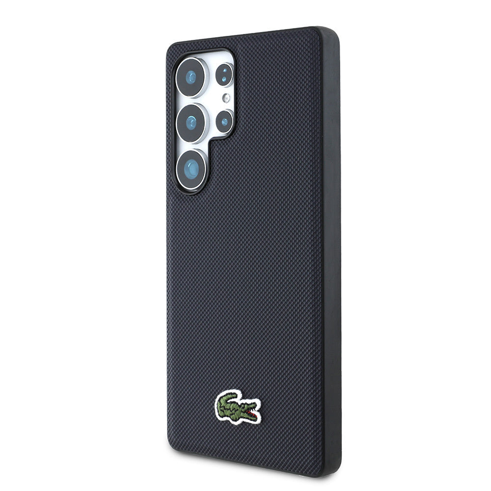 Galaxy S25 Ultra Kılıf Lacoste Orjinal Lisanslı PU Pike Desenli Arka Yüzey İkonik Timsah Dokuma Logolu Kılıf