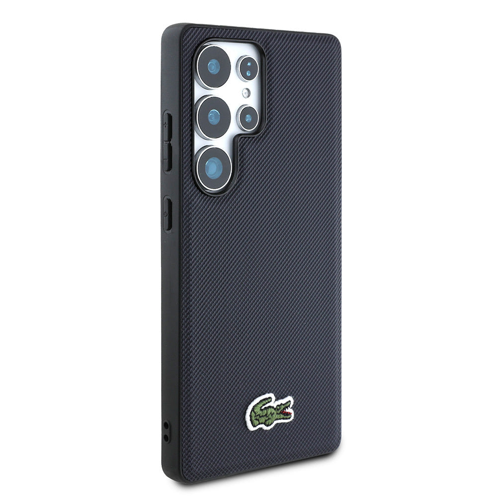 Galaxy S25 Ultra Kılıf Lacoste Orjinal Lisanslı PU Pike Desenli Arka Yüzey İkonik Timsah Dokuma Logolu Kılıf