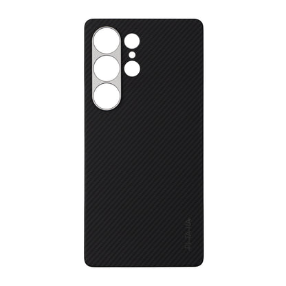 Galaxy S25 Ultra Kılıf M-safe Şarj Özellikli 600D Aramid Fiber Pitaka Ultra-Slim Classic Serisi Black-Grey Twill Kılıf