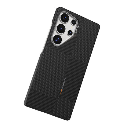 Galaxy S25 Ultra Kılıf M-safe Şarj Özellikli 600D Metal Kamera Çerçeveli Raptic Aramid Fiber Croxx Mondrian Serisi Kılıf