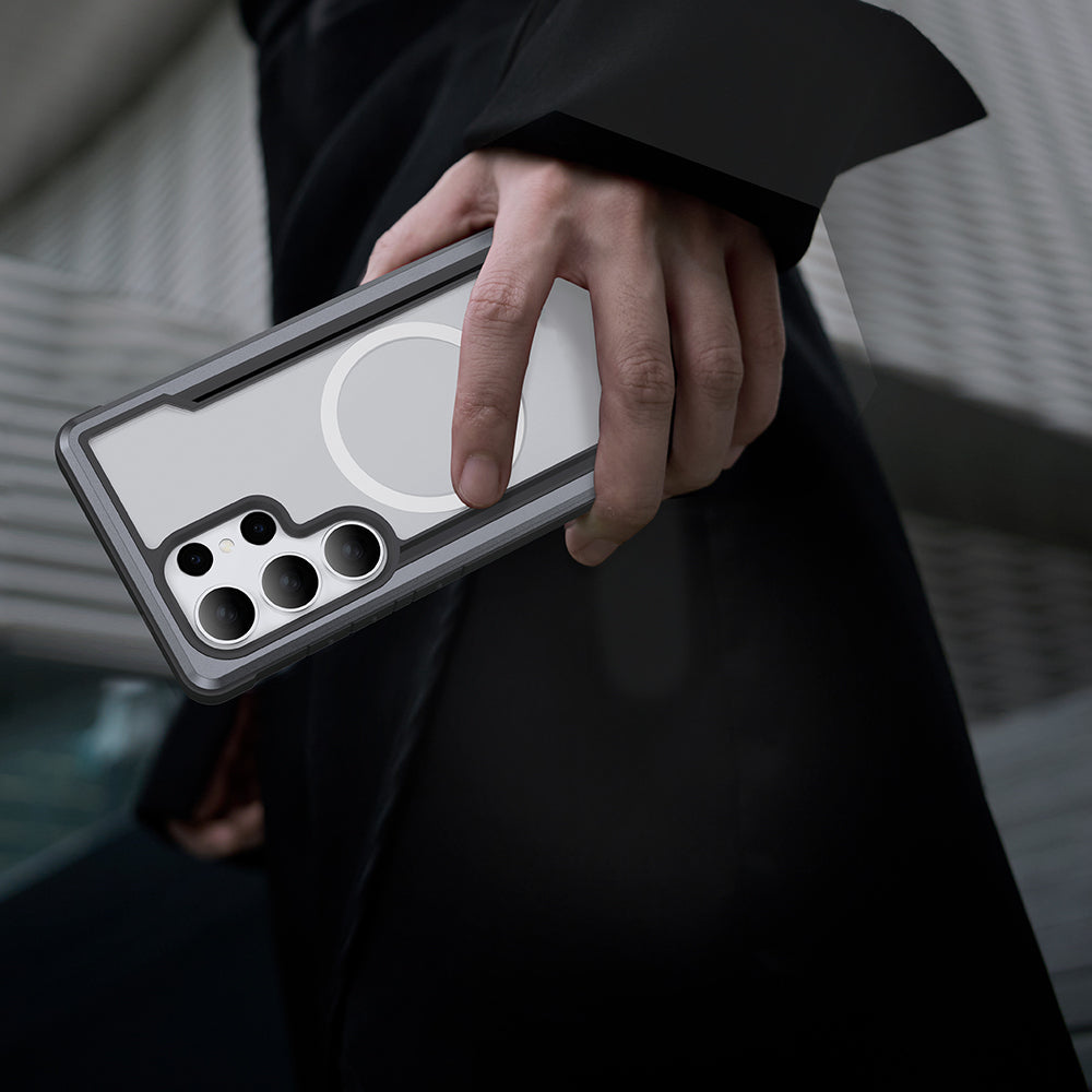 Galaxy S25 Ultra Kılıf M-safe Şarj Özellikli Airbagli Raptic Shield Serisi Şeffaf Arka Yüzey Kılıf