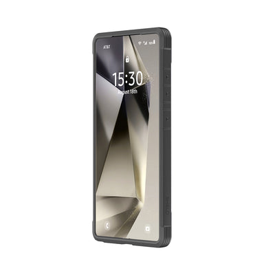 Galaxy S25 Ultra Kılıf M-safe Şarj Özellikli Airbagli Raptic Shield Serisi Şeffaf Arka Yüzey Kapak Siyah
