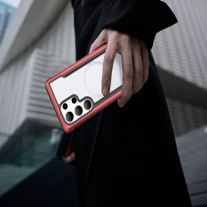 Galaxy S25 Ultra Kılıf M-safe Şarj Özellikli Airbagli Raptic Shield Serisi Şeffaf Arka Yüzey Kılıf