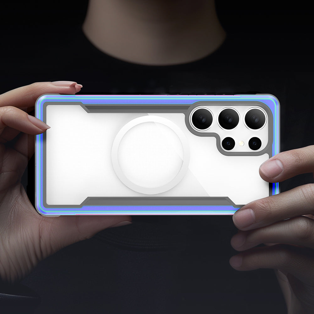 Galaxy S25 Ultra Kılıf M-safe Şarj Özellikli Airbagli Raptic Shield Serisi Şeffaf Arka Yüzey Kılıf