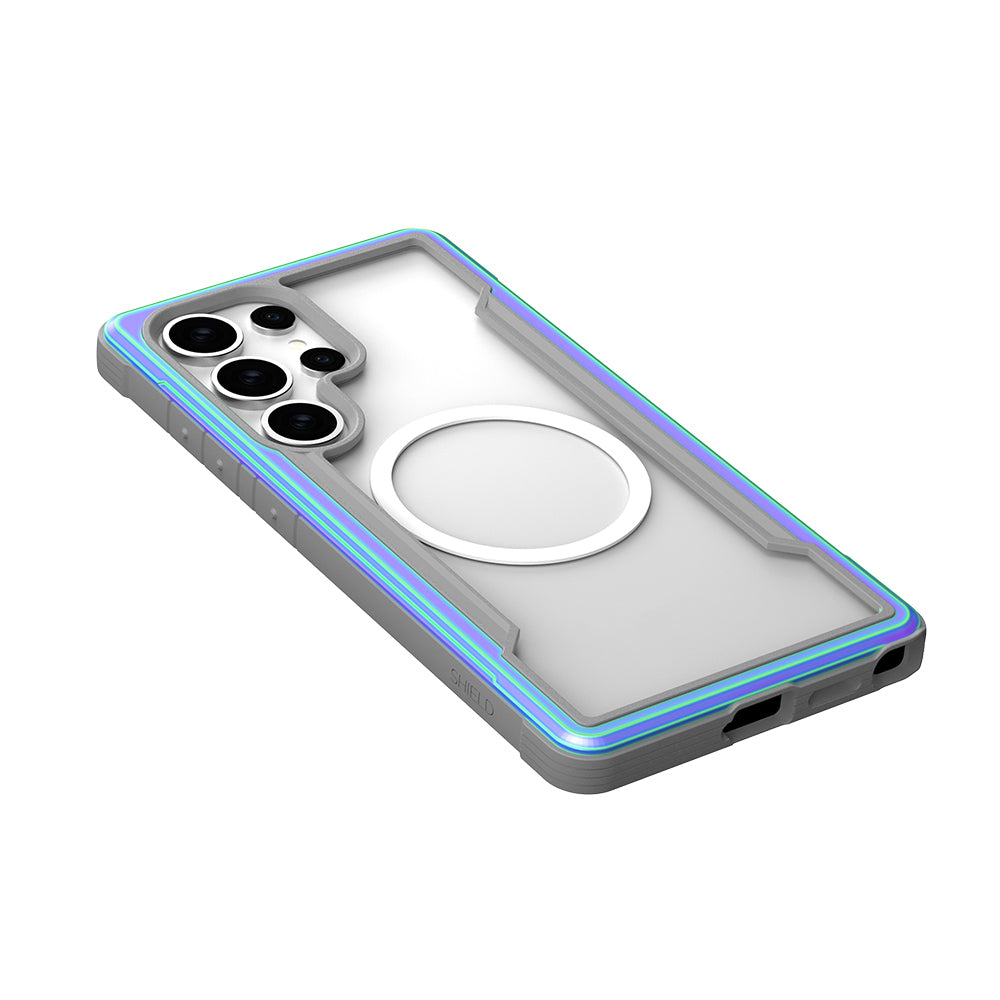 Galaxy S25 Ultra Kılıf M-safe Şarj Özellikli Airbagli Raptic Shield Serisi Şeffaf Arka Yüzey Kapak Colorful