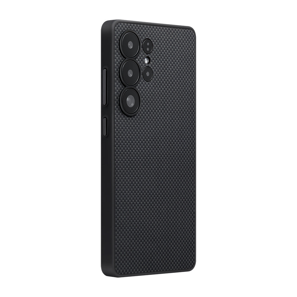 Galaxy S25 Ultra Kılıf M-safe Şarj Özellikli Aramid Fiber 3 Fonksiyon Butonlu Pitaka PinButton Serisi Kılıf