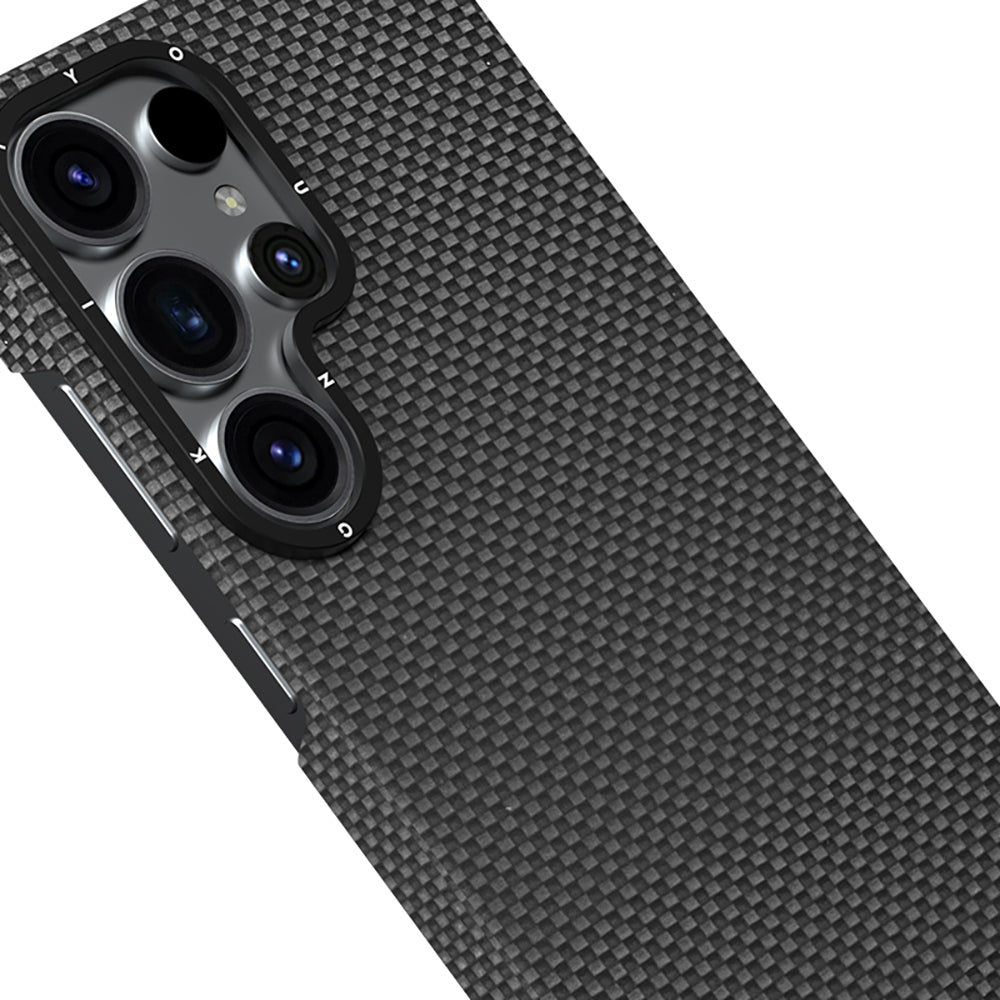 Galaxy S25 Ultra Kılıf M-safe Şarj Özellikli Aramid Fiber Youngkit 1500D Kevlar Extreme Wing Serisi Kılıf