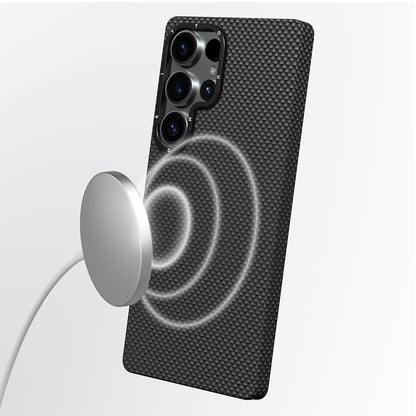 Galaxy S25 Ultra Kılıf M-safe Şarj Özellikli Aramid Fiber Youngkit 1500D Kevlar Extreme Wing Serisi Kılıf