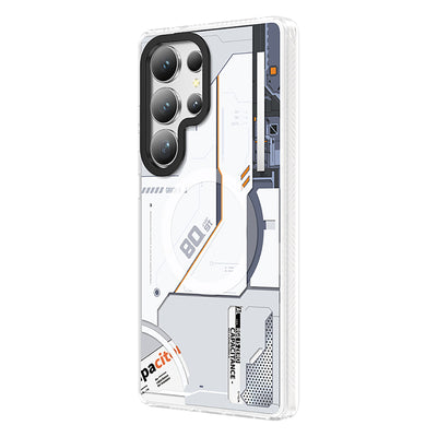 Galaxy S25 Ultra Kılıf Magsafe Şarj Özellikli Benks Dynamic Mecha Serisi Kapak Beyaz