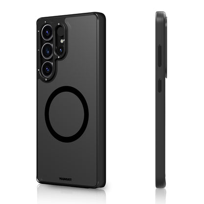 Galaxy S25 Ultra Kılıf M-safe Şarj Özellikli Cam Arka Yüzey TPU Youngkit Gemstone Serisi Kılıf