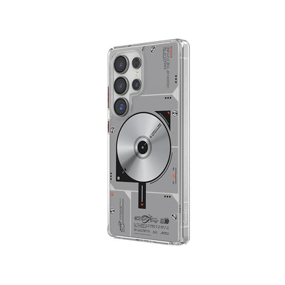 Galaxy S25 Ultra Kılıf M-safe Şarj Özellikli Disk Desenli Airbag Tasarımlı Skinarma Nova Kılıf