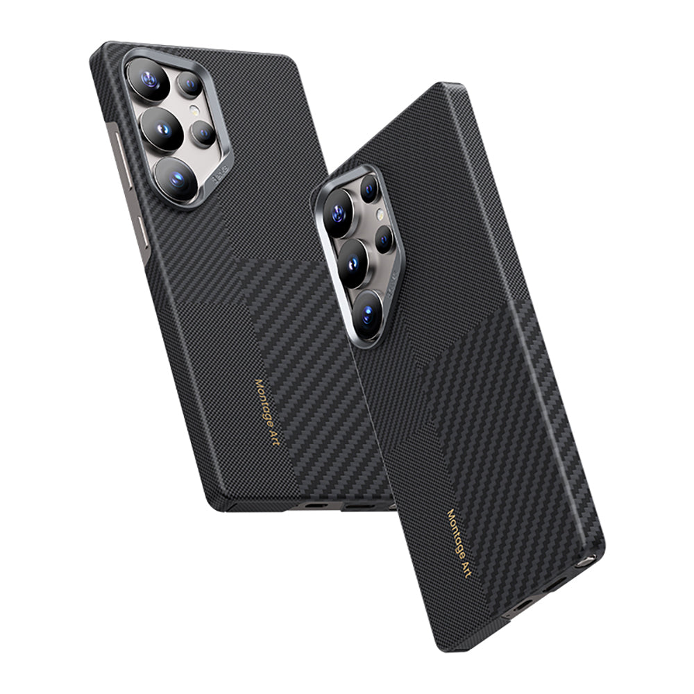 Galaxy S25 Ultra Kılıf M-safe Şarj Özellikli Karbon Fiber Benks Montage ArmorAir Kevlar Kılıf