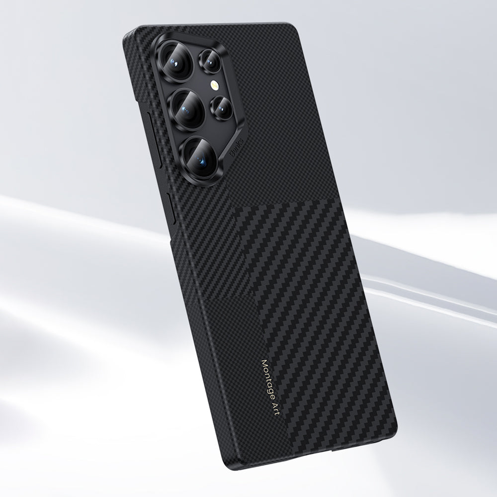 Galaxy S25 Ultra Kılıf M-safe Şarj Özellikli Karbon Fiber Benks Montage ArmorAir Kevlar Kılıf