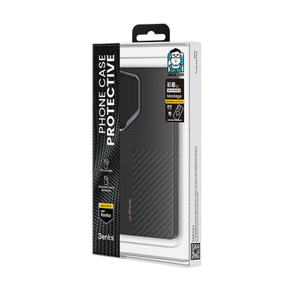 Galaxy S25 Ultra Kılıf M-safe Şarj Özellikli Karbon Fiber Benks Montage ArmorAir Kevlar Kılıf