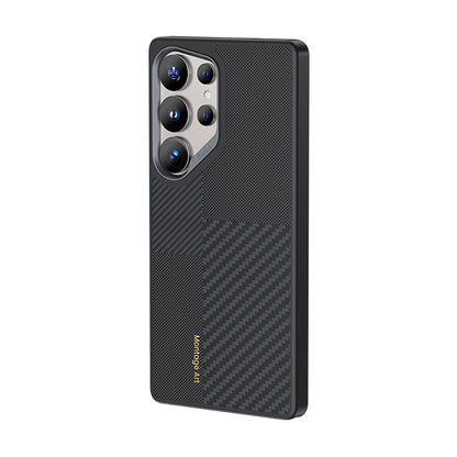 Galaxy S25 Ultra Kılıf M-safe Şarj Özellikli Karbon Fiber Benks Montage Hybrid ArmorPro Kevlar Kılıf