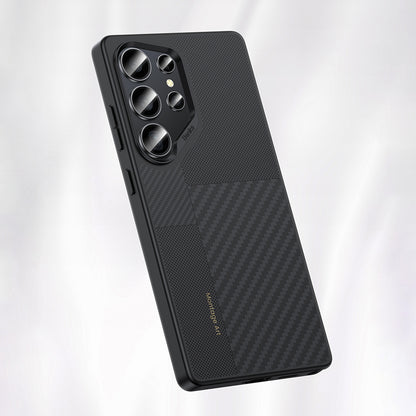 Galaxy S25 Ultra Kılıf M-safe Şarj Özellikli Karbon Fiber Benks Montage Hybrid ArmorPro Kevlar Kılıf