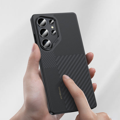 Galaxy S25 Ultra Kılıf M-safe Şarj Özellikli Karbon Fiber Benks Montage Hybrid ArmorPro Kevlar Kılıf