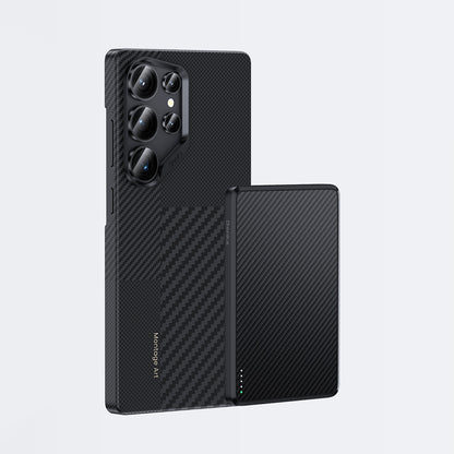 Galaxy S25 Ultra Kılıf M-safe Şarj Özellikli Karbon Fiber Benks Montage Hybrid ArmorPro Kevlar Kılıf