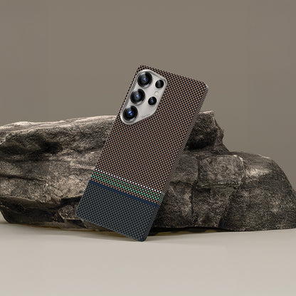 Galaxy S25 Ultra Kılıf M-safe Şarj Özellikli Karbon Fiber Tasarımlı Benks Prestige ArmorAir Kevlar Kılıf