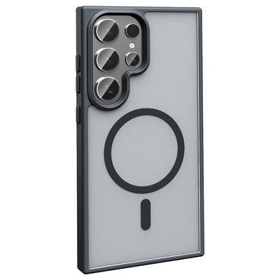 Galaxy S25 Ultra Kılıf M-safe Şarj Özellikli Mat Arka Yüzey Zore Sio Kapak Gri