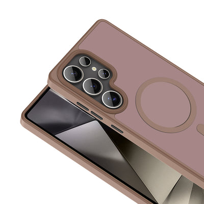 Galaxy S25 Ultra Kılıf M-safe Şarj Özellikli Mat Arka Yüzey Zore Sio Kapak Lacivert