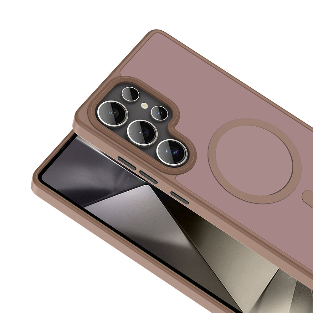 Galaxy S25 Ultra Kılıf Magsafe Şarj Özellikli Mat Arka Yüzey Zore Sio Kapak Gri