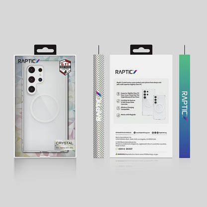 Galaxy S25 Ultra Kılıf M-safe Şarj Özellikli Raptic Crystal M-safe Serisi Şeffaf Kılıf