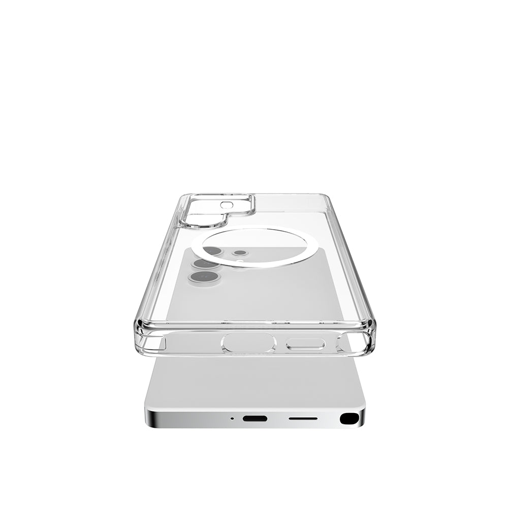 Galaxy S25 Ultra Kılıf M-safe Şarj Özellikli Raptic Crystal M-safe Serisi Şeffaf Kılıf