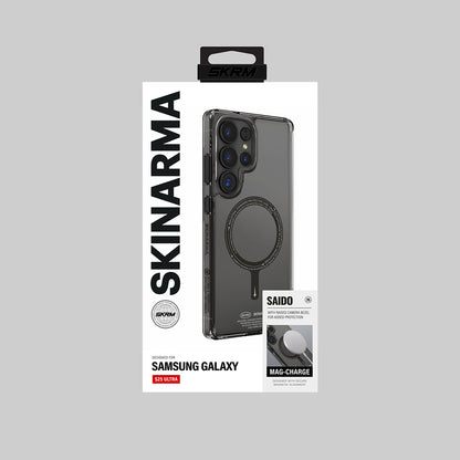 Galaxy S25 Ultra Kılıf M-safe Şarj Özellikli Şeffaf Airbag Tasarımlı Skinarma Saido Kılıf